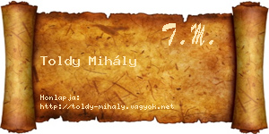 Toldy Mihály névjegykártya