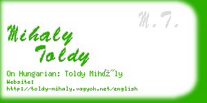 mihaly toldy business card